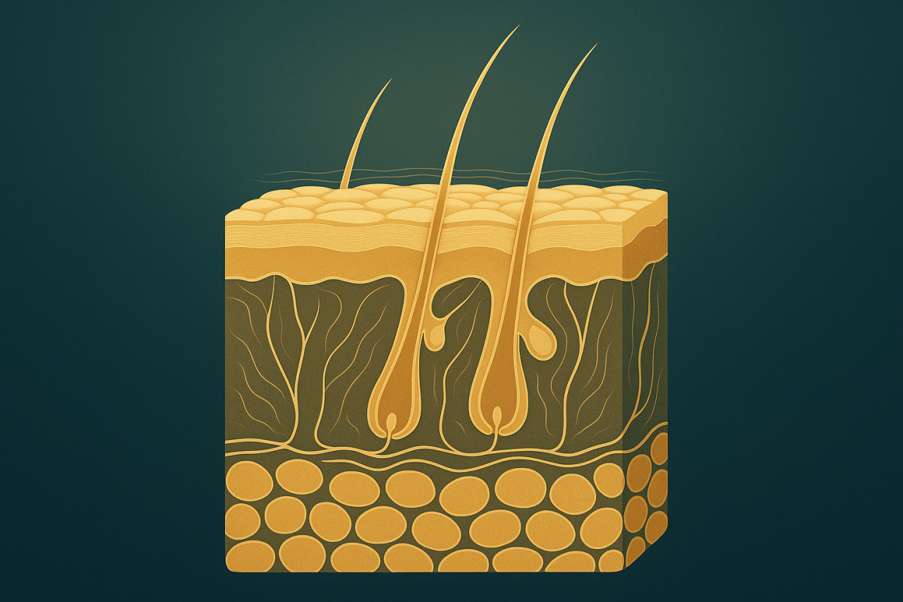Illustrated cross-section of skin layers showing how chemical peels work at the dermal level